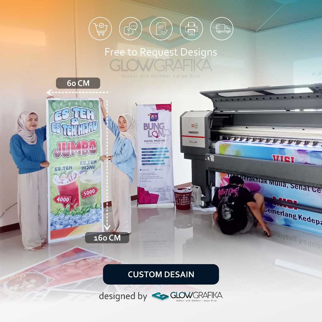 Jual Banner Spanduk Es Teh Hijau Teh Jumbo Reques Desain A Shopee Indonesia