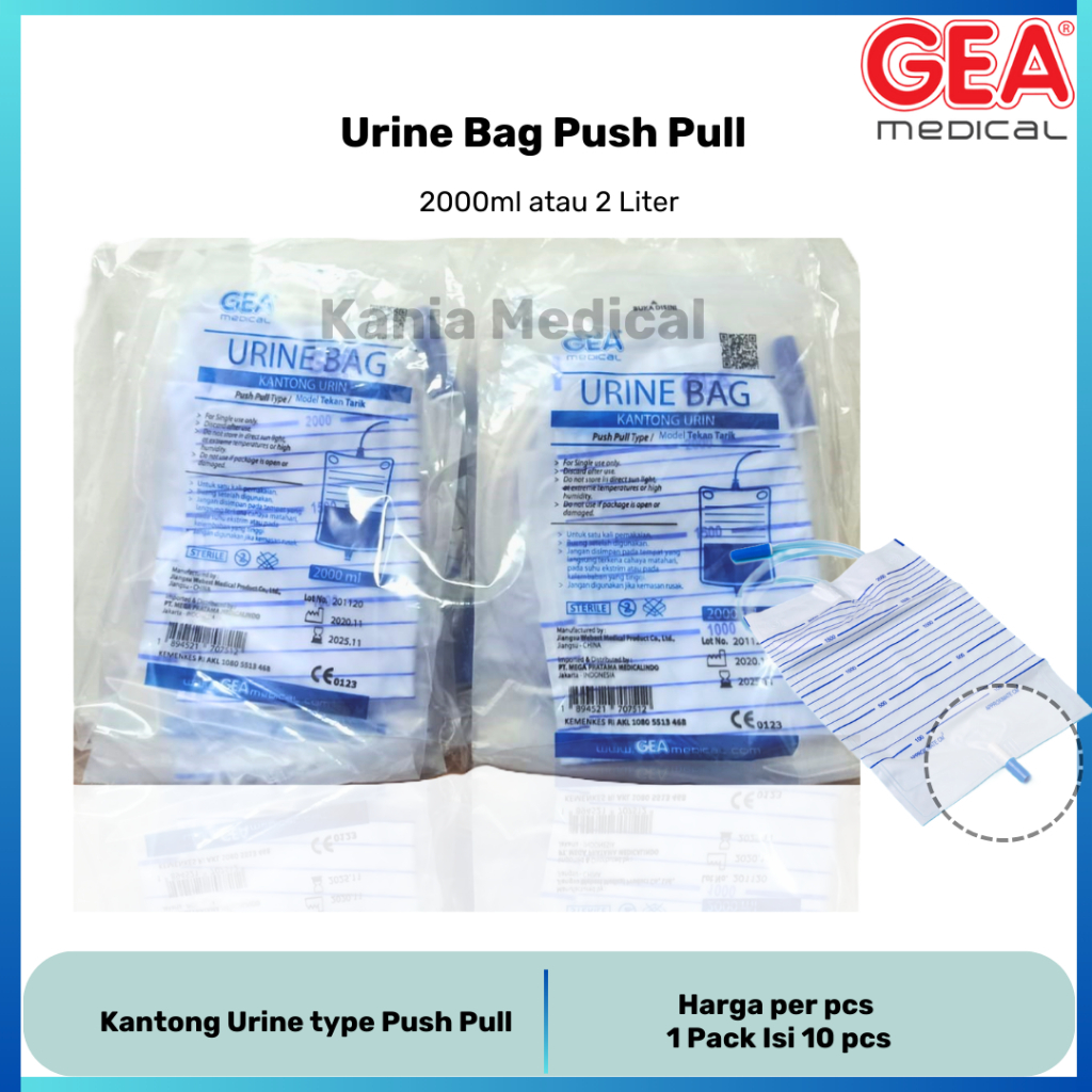 Jual Gea Urine Bag Push Pull Type Ml Kantong Urin Tipe Tekan Tarik Liter Shopee Indonesia