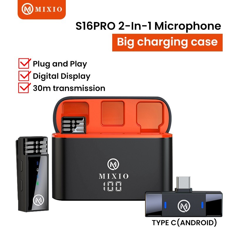 Jual MIXIO S15Pro Mic Wireless Clip On Microphone Profesional Mikrofon ...