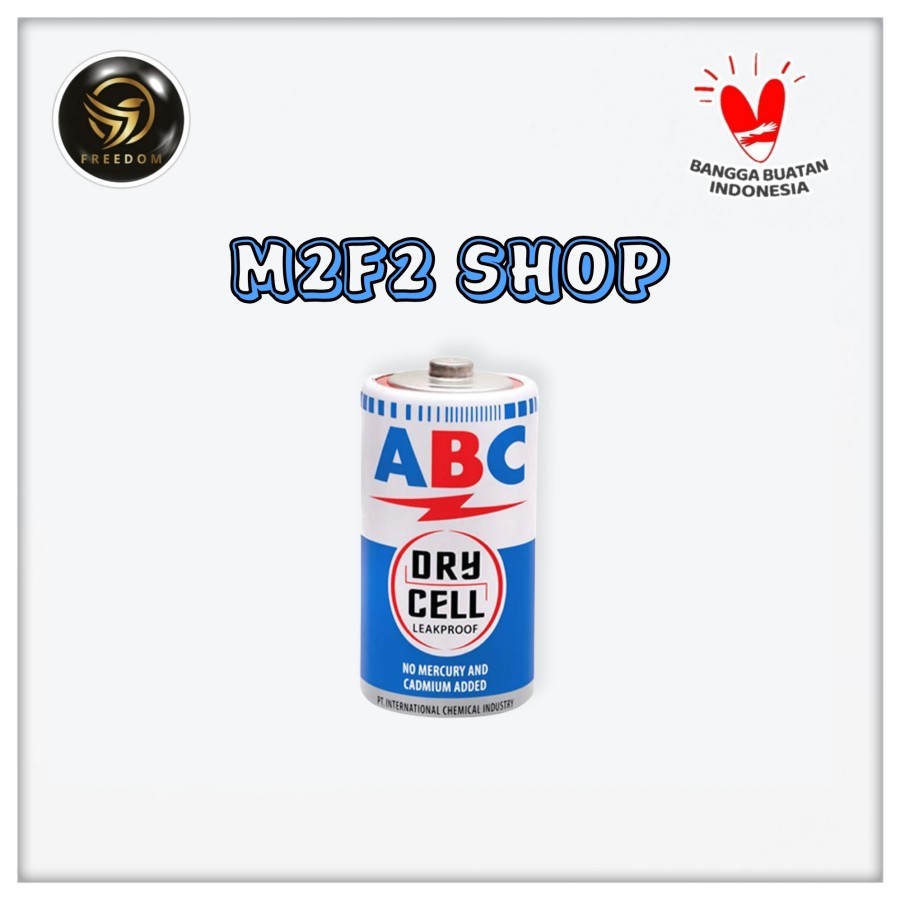 Jual Batu Baterai ABC Biru Dry Cell Ukuran Sedang Type R14C IEC/UM-2/C ...