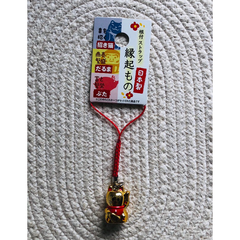 Jual keychain with bell maneki neko buta yuki daruma made in japan ...