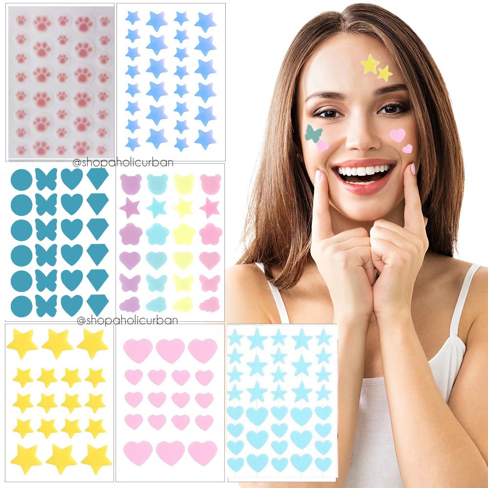 Jual Acne Patch Bentuk Lucu Sticker Jerawat Motif Warna Warni Acne