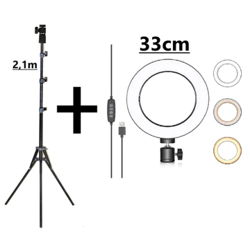 ✅ GARANSI✅ HOLO Ring Light 33cm Dan 26cm Light Stand Tripod 2M Selfie Vlogger Livestreamer SATU