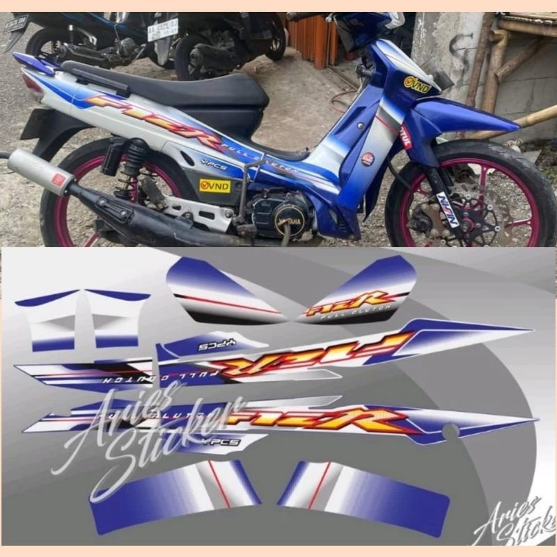 Jual Sticker Striping Yamaha Fiz r F1 ZR 2003 Full Clutch Biru Putih ...