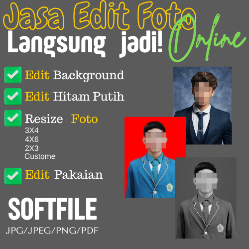 Jual Jasa Edit Pas Foto / Edit Ganti Background / Edit Ganti Jas/Baju ...