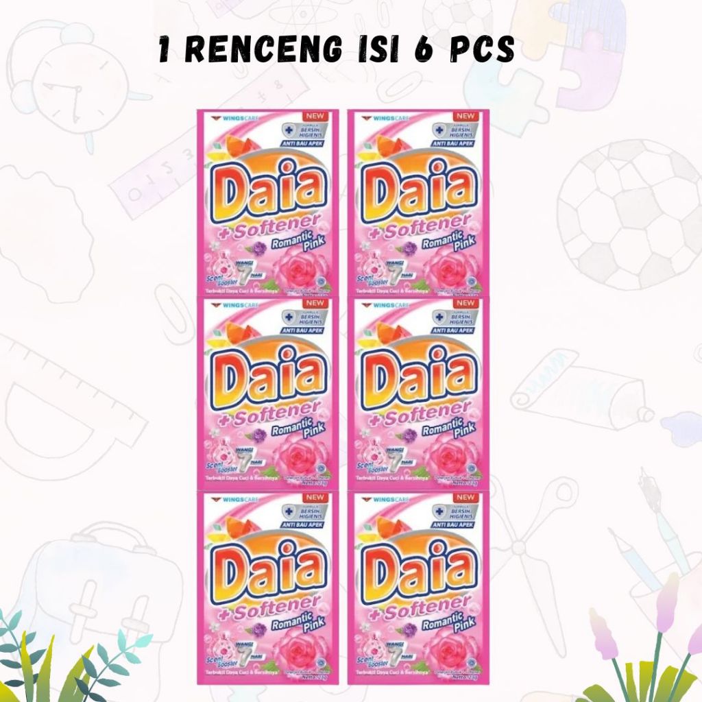 Jual DAIA DETERJEN Romantic Pink 46gr (Renceng) | Shopee Indonesia