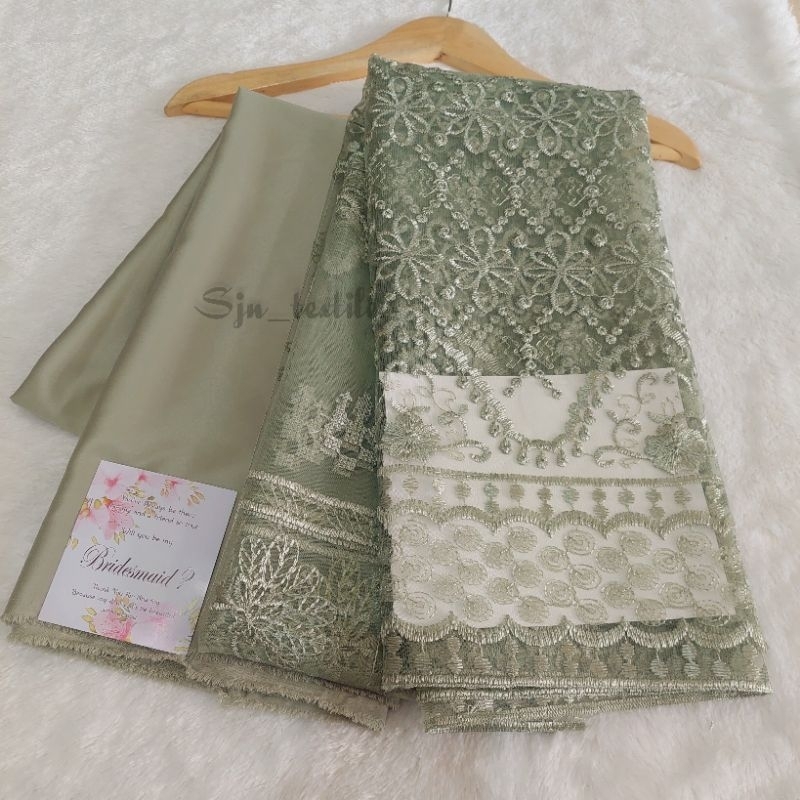 TERMURAH!!! PAKET BRIDESMAID / BRIDESMAID SATIN DAN TILE ETNIK SAPTO / KEBAYA BRIDESMAID FREE KARTU UCAPAN tidak po