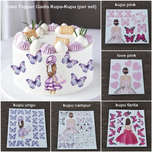 Jual TOPR-102 : Cake Topper Gadis Kupu-Kupu (per set) | Shopee Indonesia