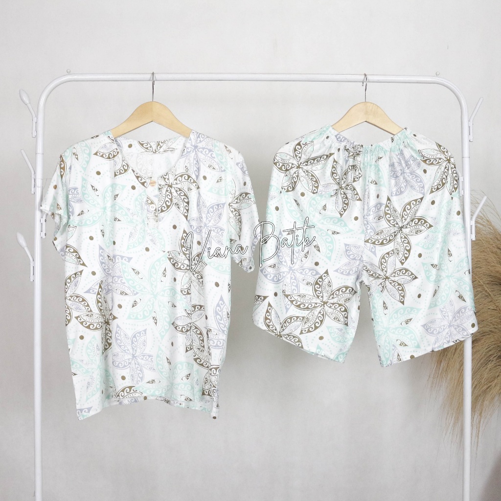 Jual Setelan Baju Tidur Lengan Pendek Dewasa Piyama Celana Pendek Rayon