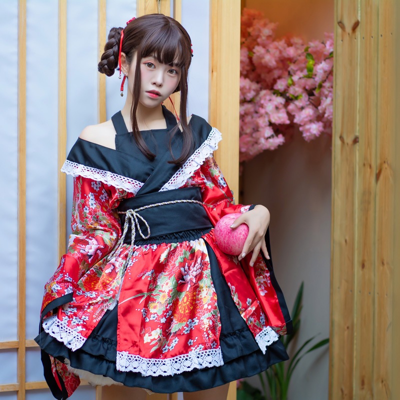Jual Black sailor yukata kimono lolita waloli cosplay costume kostum ...