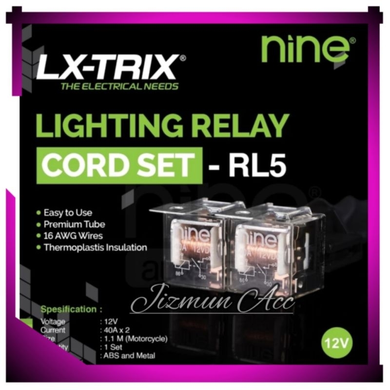 Jual Relay Lampu Set Nine Cord Set RL5 Paket komplit Relay Double ...