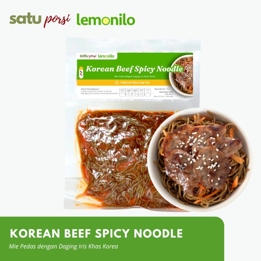 Jual Satu Porsi x Lemonilo Korean Beef Spicy Noodle | Shopee Indonesia