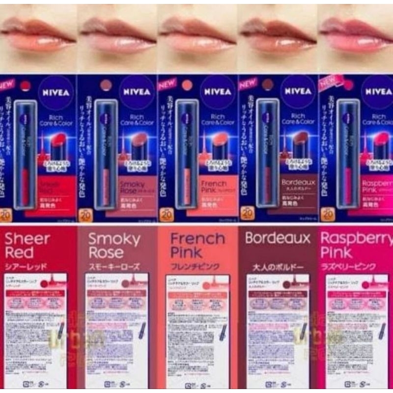 Jual Nivea Japan Rich Care & Color Lip Balm Spf 20 PA++ Shopee Indonesia