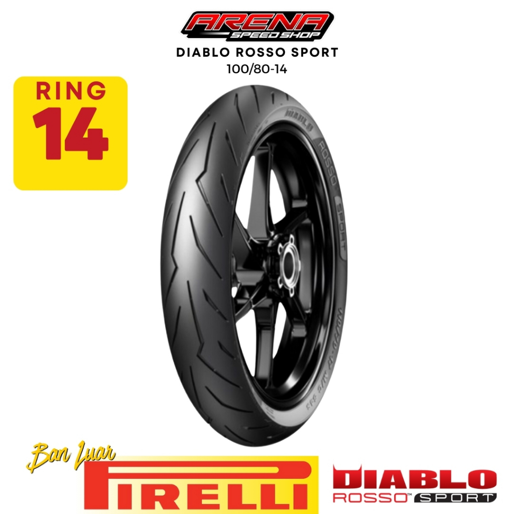 Jual PIRELLI Diablo Rosso SPORT 100/80-14 Ban Luar Tubeless DRS Firelli ...