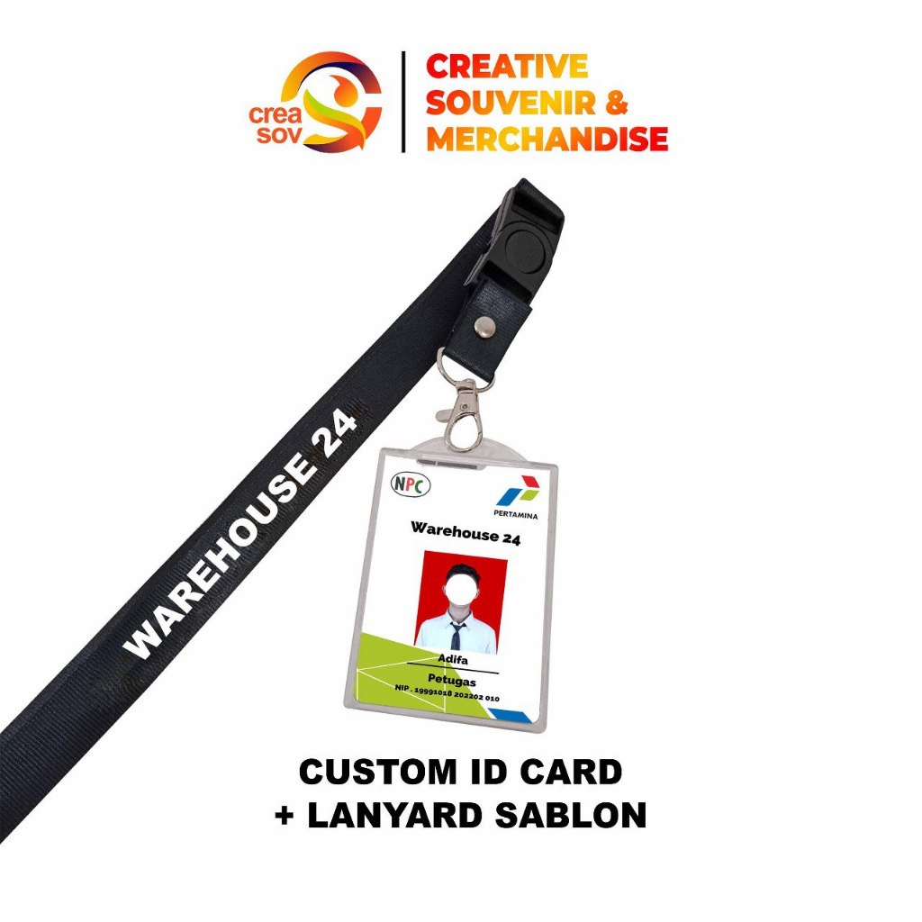 Jual Creasov, Lanyard ID Card Custom / ID Card Tali Sablon / Custom ID ...