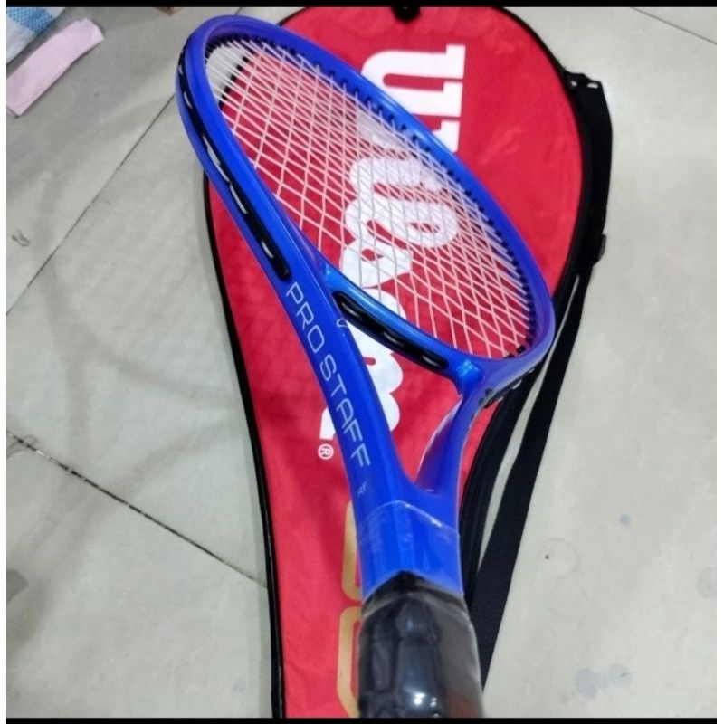 Jual Raket Wilson pro staff biru pemula siap pakai | Shopee Indonesia