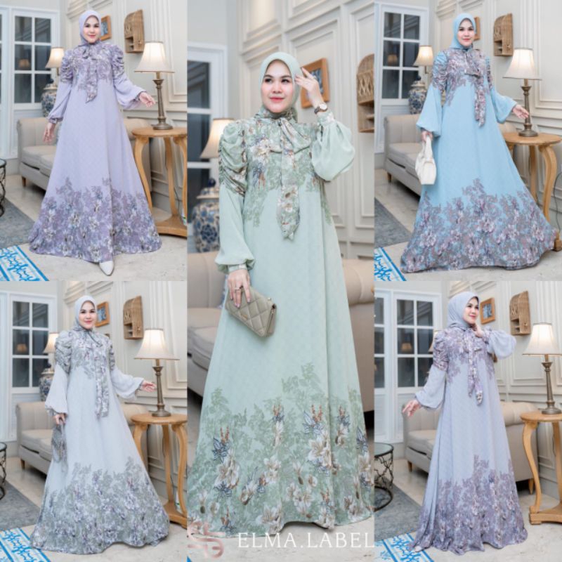 Jual (p1) EL. TERESA Set Baju Dress Gamis Set Hijab Wanita Muslimah Ori ...