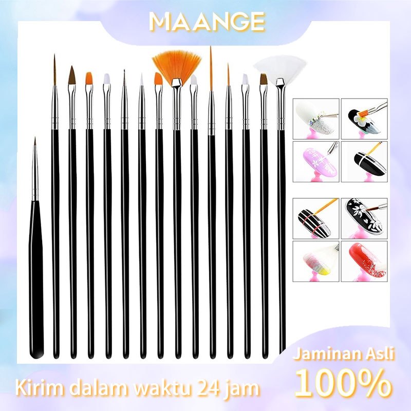 Jual MAANGE Kuas Kuku Nail Art Kuas Kuku Lukis Brush Kutek 15 in 1 Nail ...