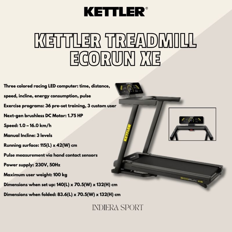 Jual KETTLER Treadmill Ecorun XE Shopee Indonesia