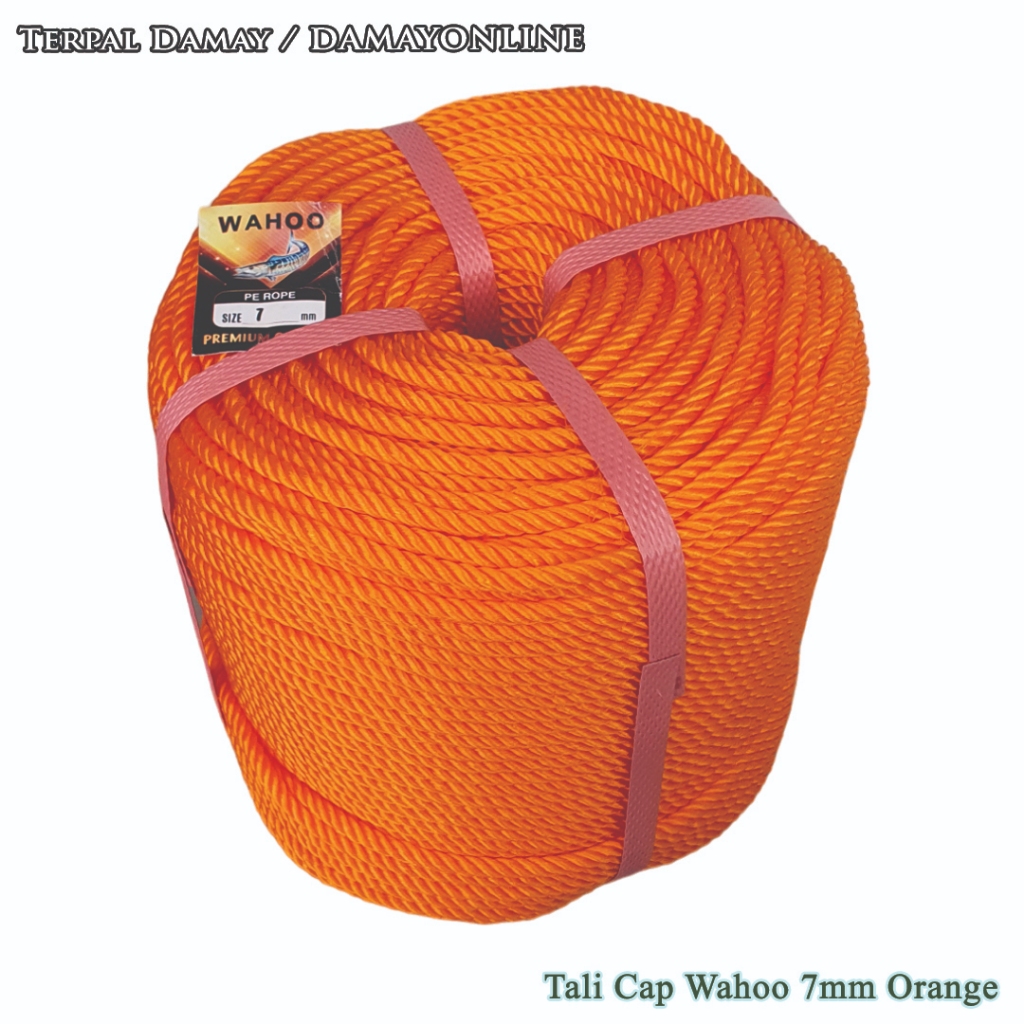 Jual Tali Tambang PE Cap Wahoo 7mm Orange / Rol ( Harga Per Rol ...