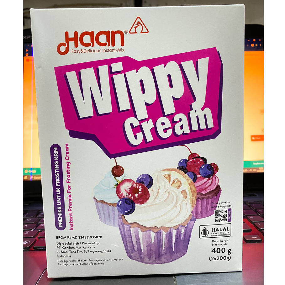 Jual Haan Whippy Cream 400gram Box/Whip Cream Bubuk/Cream Instant ...