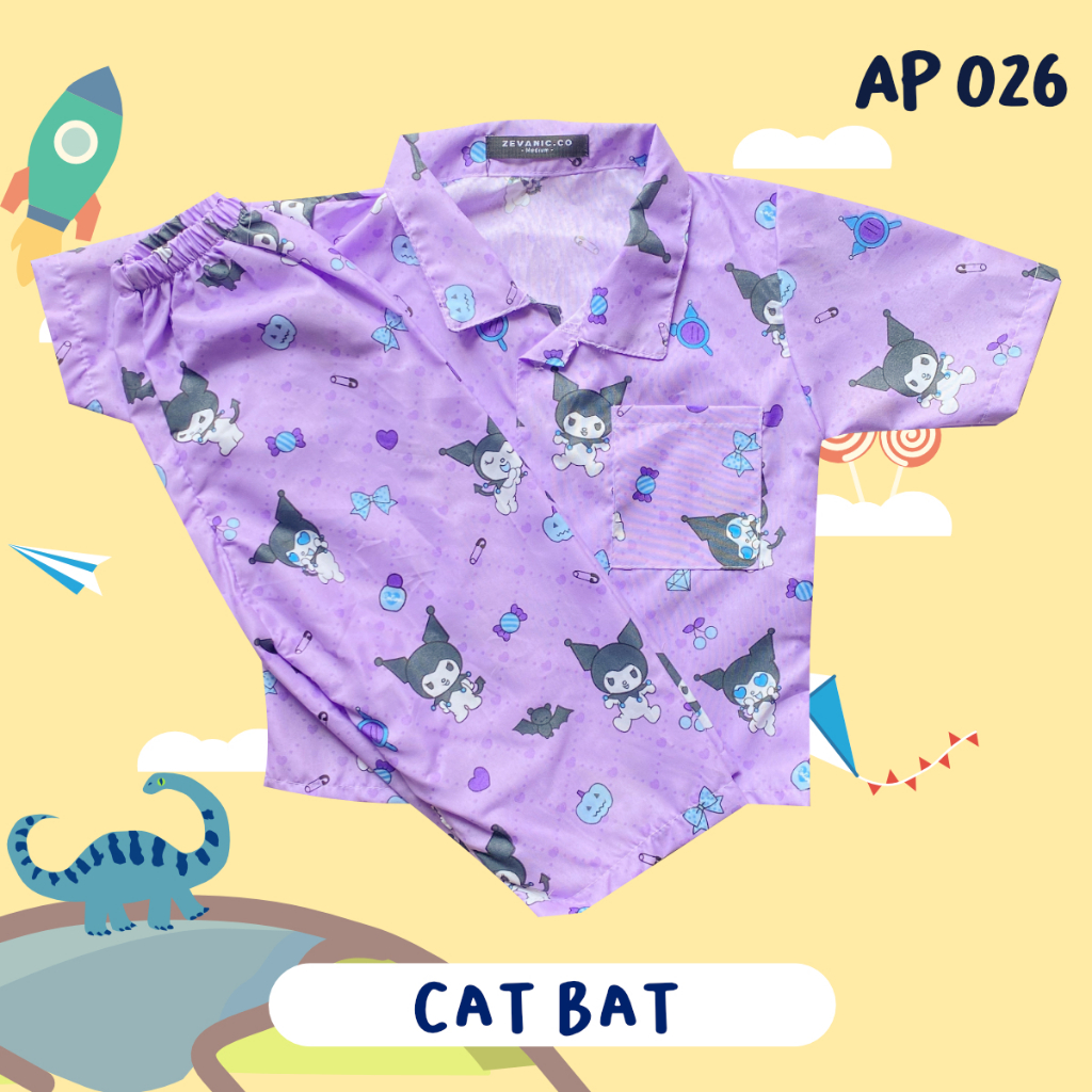 Little M  Print Animal Palm Tree Setelan Piyama Anak Laki-laki