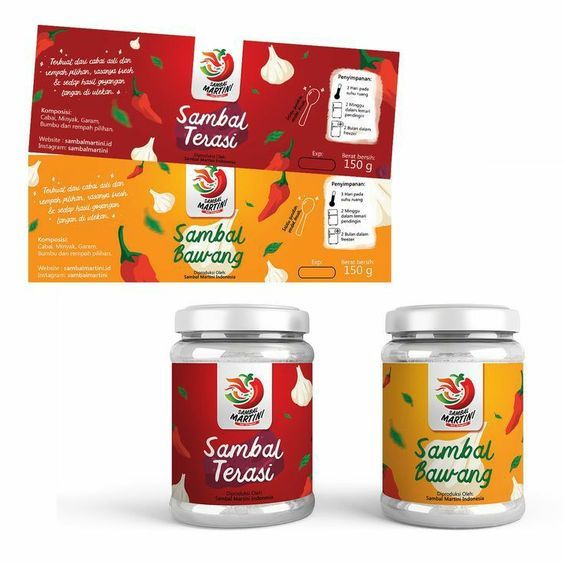 Jual Stiker Sambal Kemasan Sticker Pecel Botol Label Toples Kemasan 150 ...
