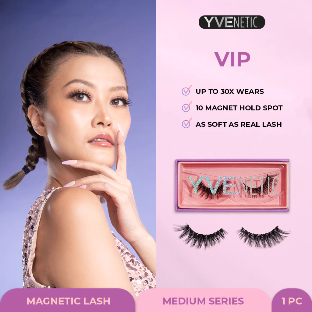 YVENETIC VIP (Medium) - Magnetic Eyelash | Bulumata Magnetik Tanpa Lem - Menggunakan Eyeliner Magnet