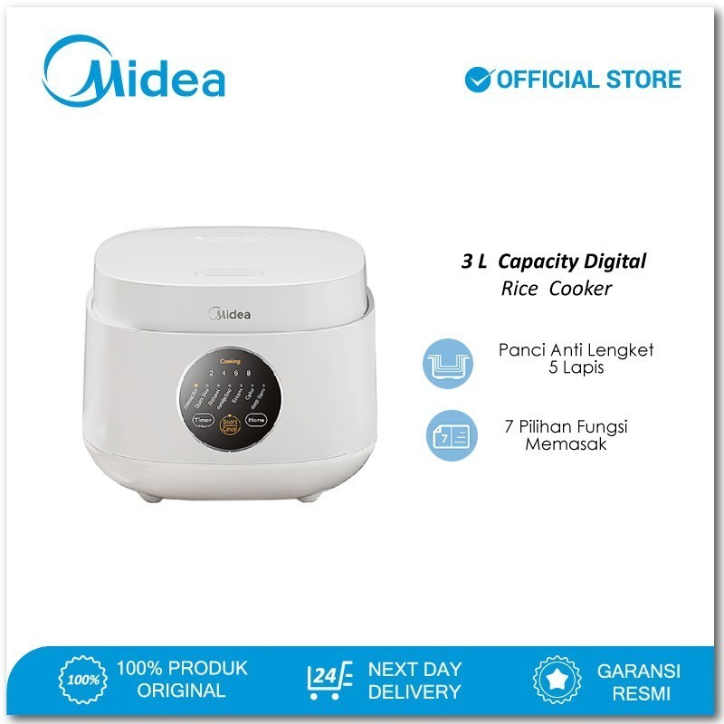 Jual Midea Digital Rice Cooker - MB-FB30M161W- 5 Layer and 7 Preset ...
