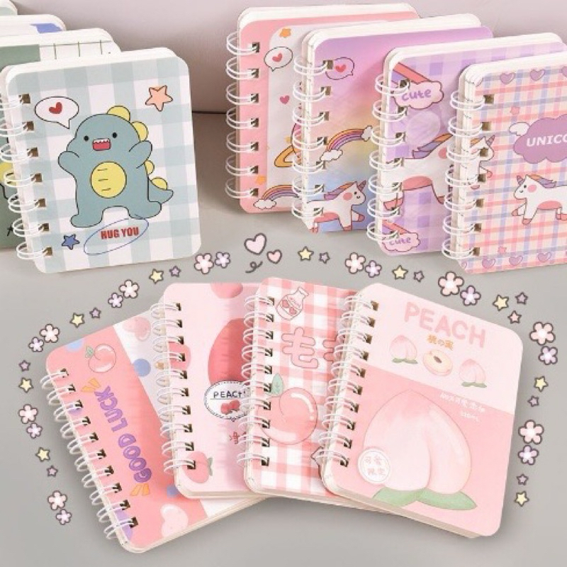 Jual Buku tulis mini/Notebook Ring mini motif lucu | Shopee Indonesia