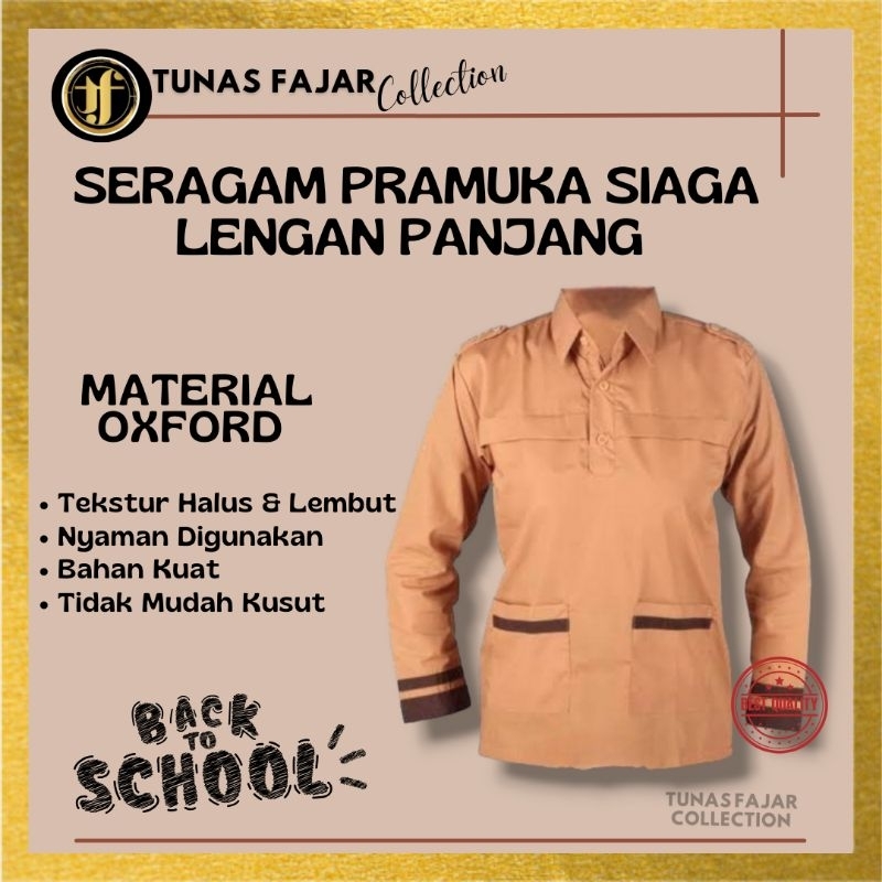 Jual Baju Atasan Seragam Pramuka Siaga Lengan Panjang Oxford Tunas