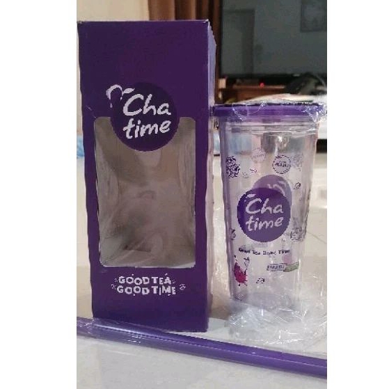 Jual NEW Tumbler Chatime Purple Stamp BPA free Original Store 650ml ...