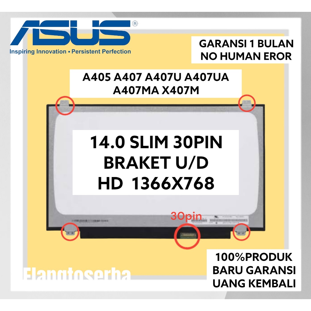 Jual LCD LED Asus A405 A407 A407U A407UA A07MA X407MA | Shopee Indonesia