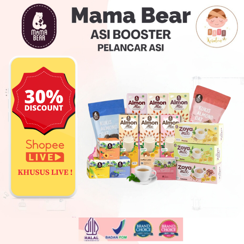 Jual Mama Bear Asi Booster Pelancar Asi Teh Zoya Mix Almon Mix Kukis