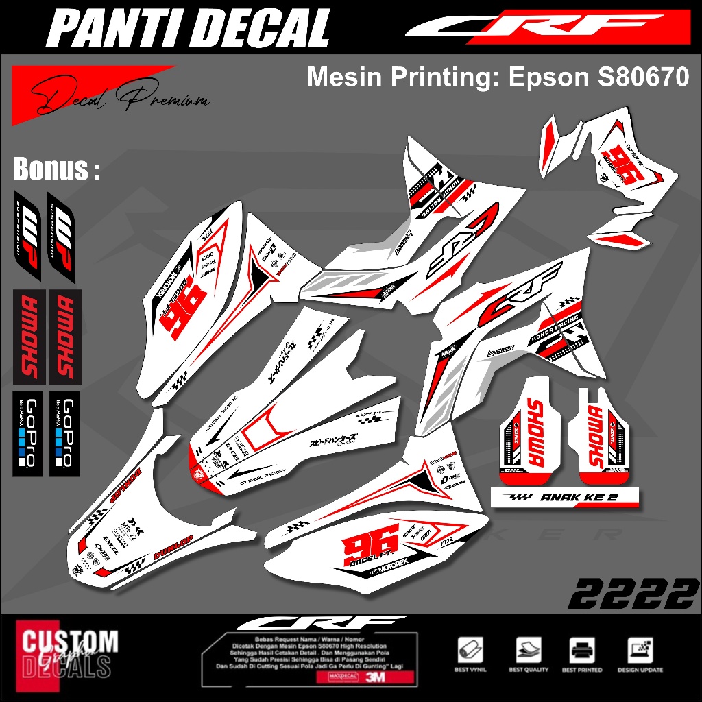 Jual Sticker Decal Crf L Full Body Desain Minimalis Sticker