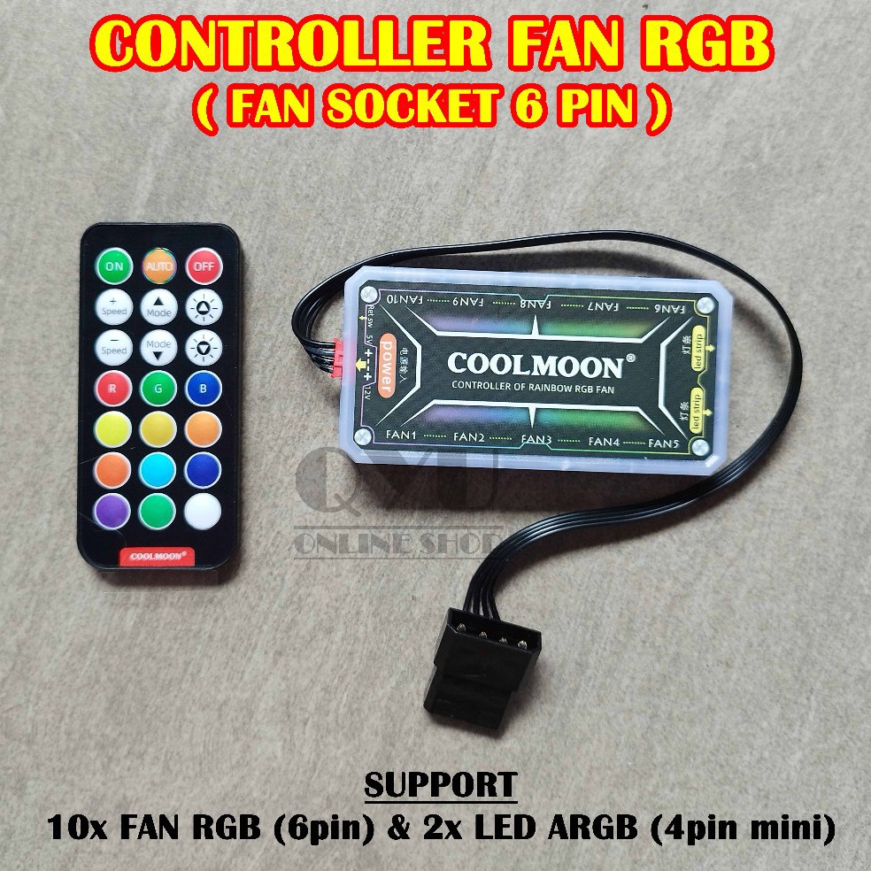 Jual Paling Diminati Controller FAN RGB 6 PIN RF Remote Control Kipas ...