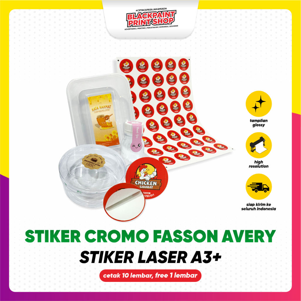 Jual Stiker Label Laser A3+ Cromo Fasson Avery / Stiker Kemasan Makanan ...