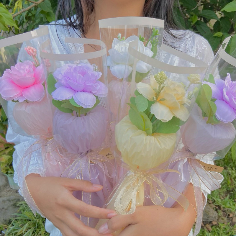 Jual BUKET BUNGA RAJUT TULIP buket mini gift handmade | Shopee Indonesia