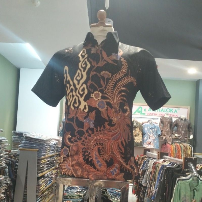 Jual batik original pria lengan pendek,pakai puring | Shopee Indonesia