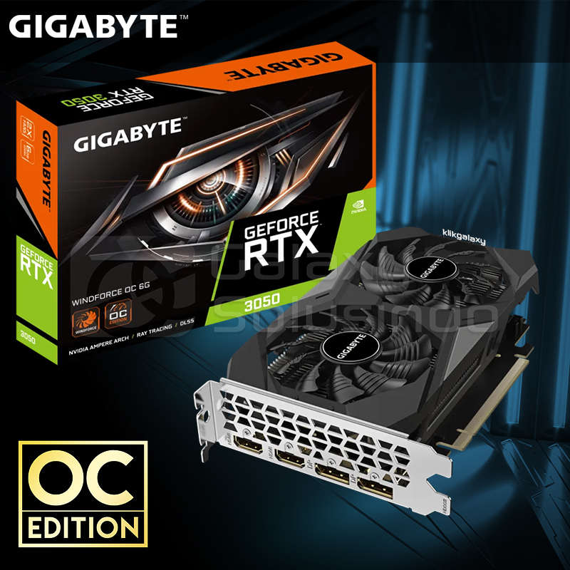 Jual GIGABYTE GeForce RTX 3050 WINDFORCE 6GB OC GDDR6 - VGA RTX 3050 ...