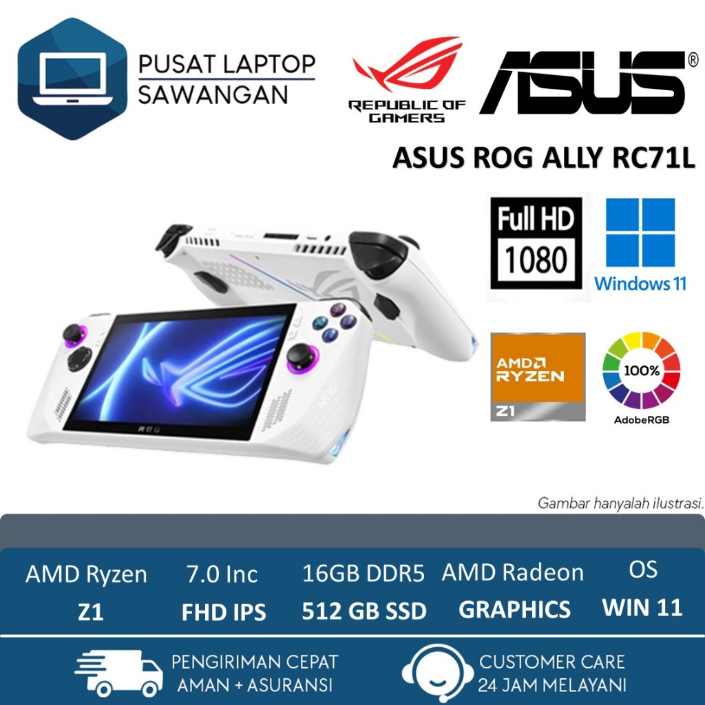 Jual Asus Rog Ally Rc71l Amd Z1 16gb Ddr5 512gb 70 Inc Full Hd Ips 129hz Win 11 Shopee Indonesia 1079