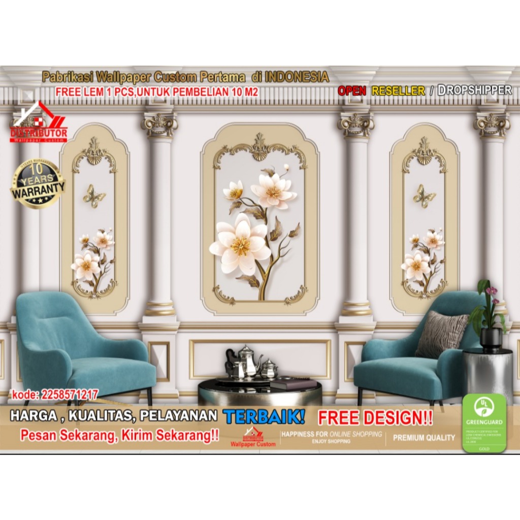 Harga Wallpaper Dinding Ruang Tamu 3d