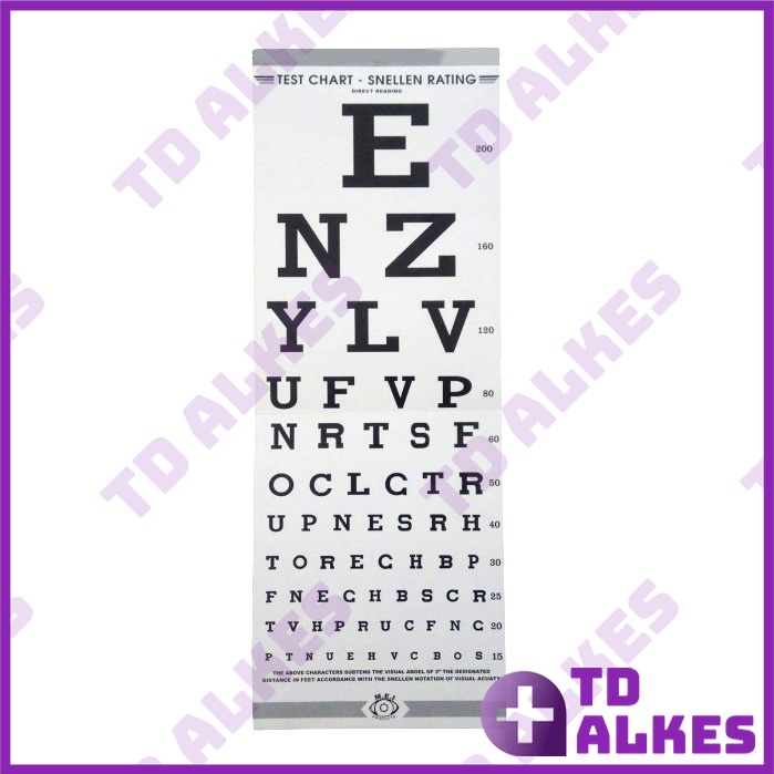 Jual Snellen Chart Test Kertas Periksa Tes Kesehatan Mata Rabun ...