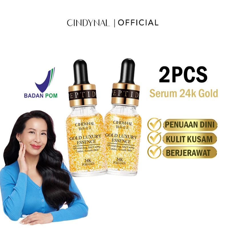 Jual [LIVE EKSKLUSIF] Bpom Cindynal Gold Luxury Essence 24K / Serum ...