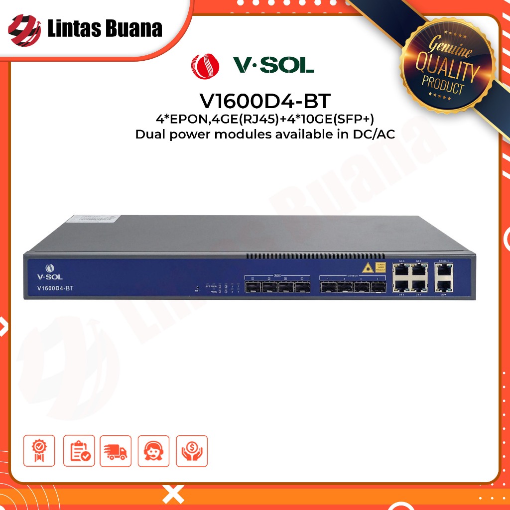 Jual VSOL EPON OLT V1600D4-BT 4 Port EPON OLT Layer 3 AC + DC Battery ...