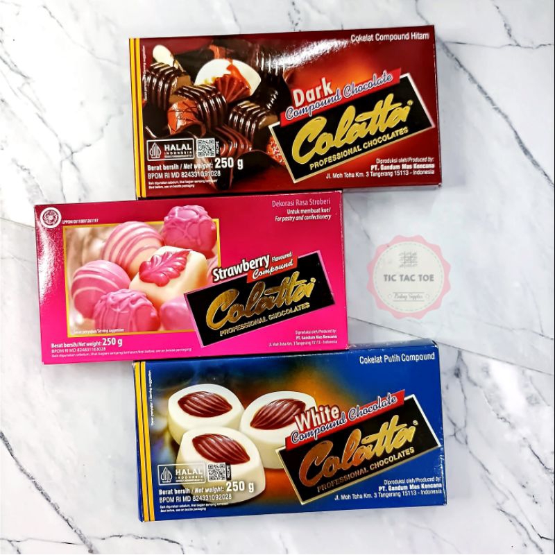 Jual Coklat colatta 250gr (dark, milk, white, strawberry) DCC | Shopee ...
