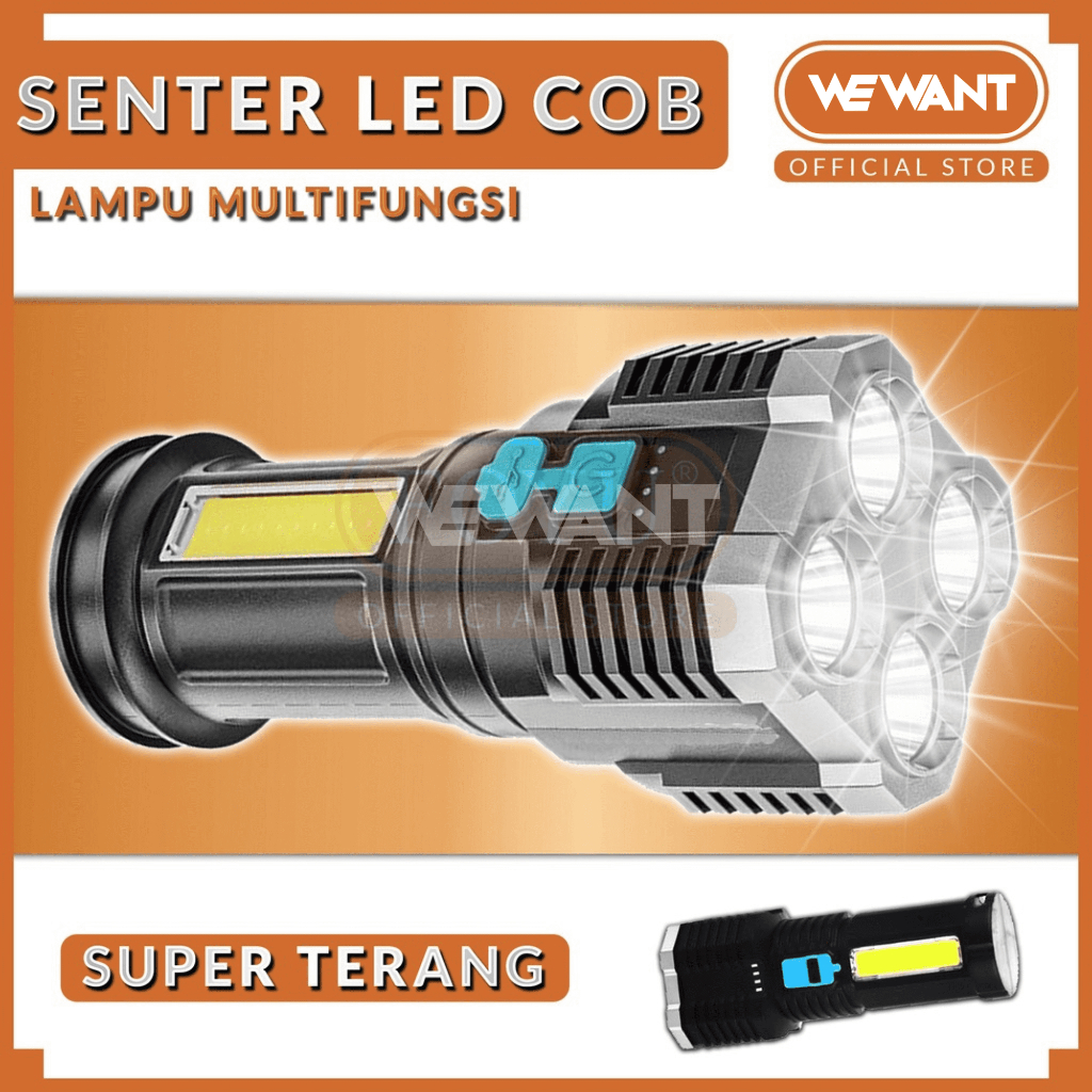 Jual Senter LED COB Super Terang 2600 Lumens OSL 4 Mode Bisa Cas USB ...