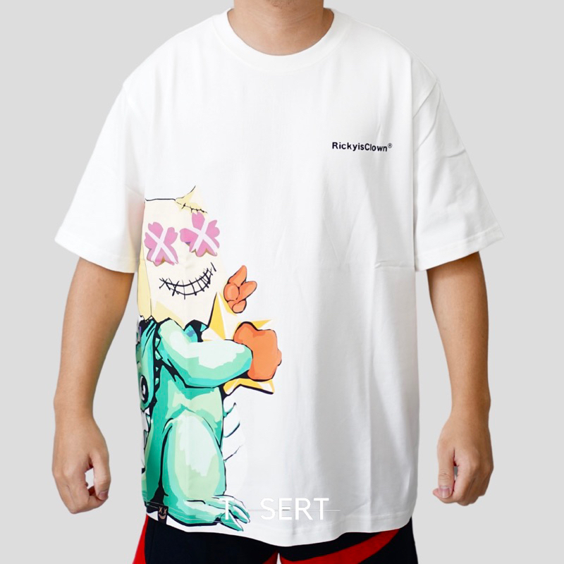 Jual Ric Ricky Is Clown Dino Monster White Tee ( 100% Authentic 