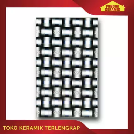 Keramik Dinding Avignon 25x40 Baltimore Blue Motif Anyam