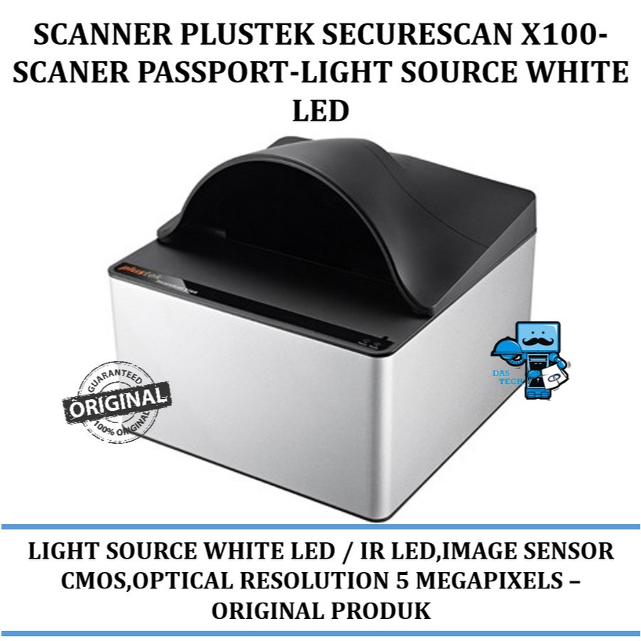 Jual Scanner Plustek SecureScan X100-Scaner Passport-Light Source White ...